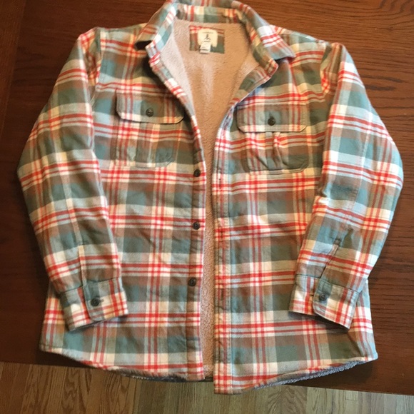 lands end fleece lined flannel shirt